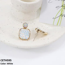 CETH595 YHC Crystals Square Ear Tops Pair - CETH