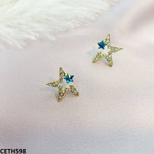 CETH598 BTO Half Star Ear Tops Pair - CETH