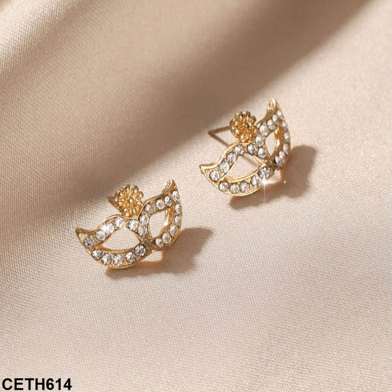 CETH614 Eye Mask Earring Tops Pair - CETH