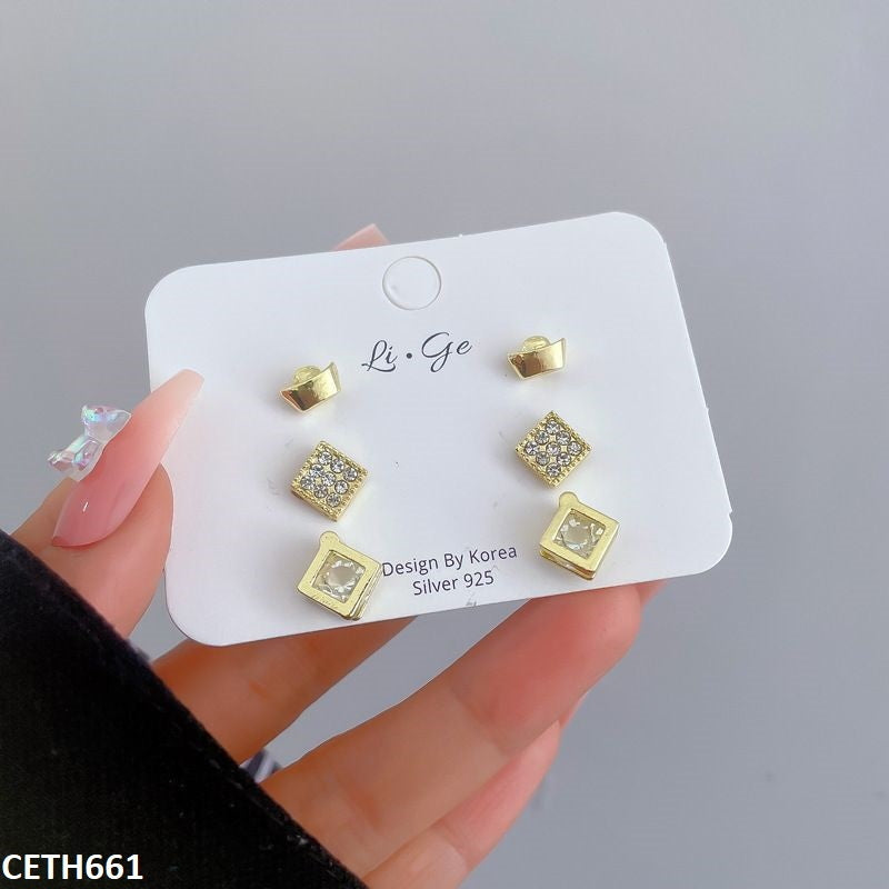 CETH661 YYZ 3 Stud  Pair Of Tops - CETH