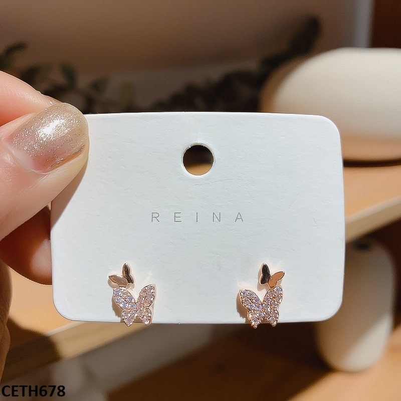 CETH678 YQG Butterfly Stud Tops Pair - CETH