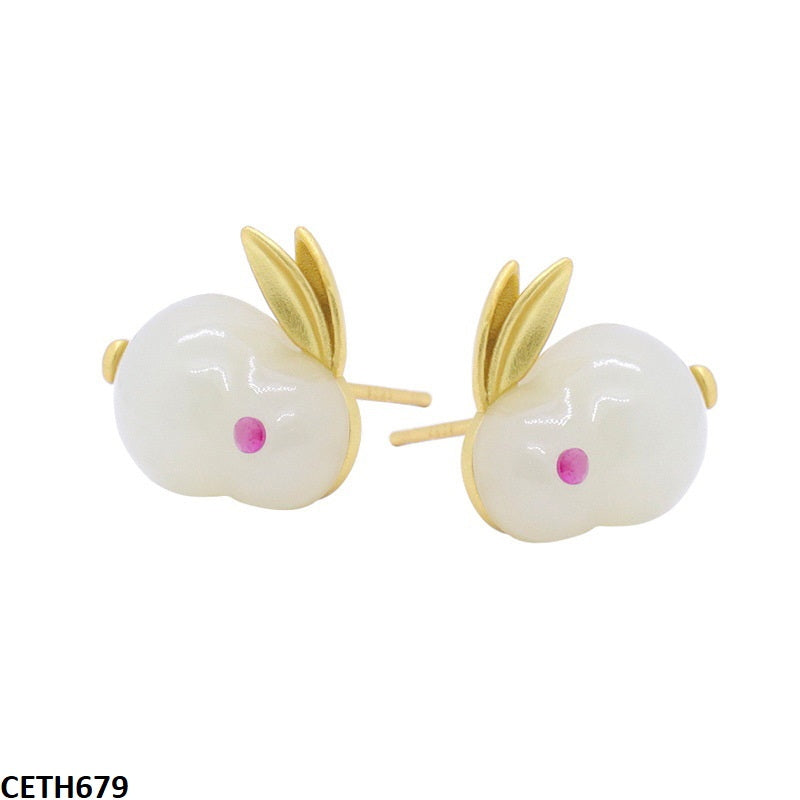 CETH679 YQG Rabbit Stud Tops Pair - CETH