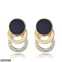 CETH703 ZLX Black Layered Circle Tops Pair - CETH
