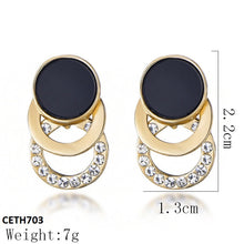 CETH703 ZLX Black Layered Circle Tops Pair - CETH