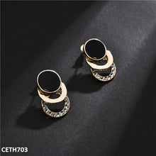 CETH703 ZLX Black Layered Circle Tops Pair - CETH