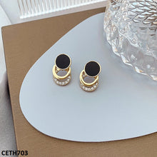 CETH703 ZLX Black Layered Circle Tops Pair - CETH