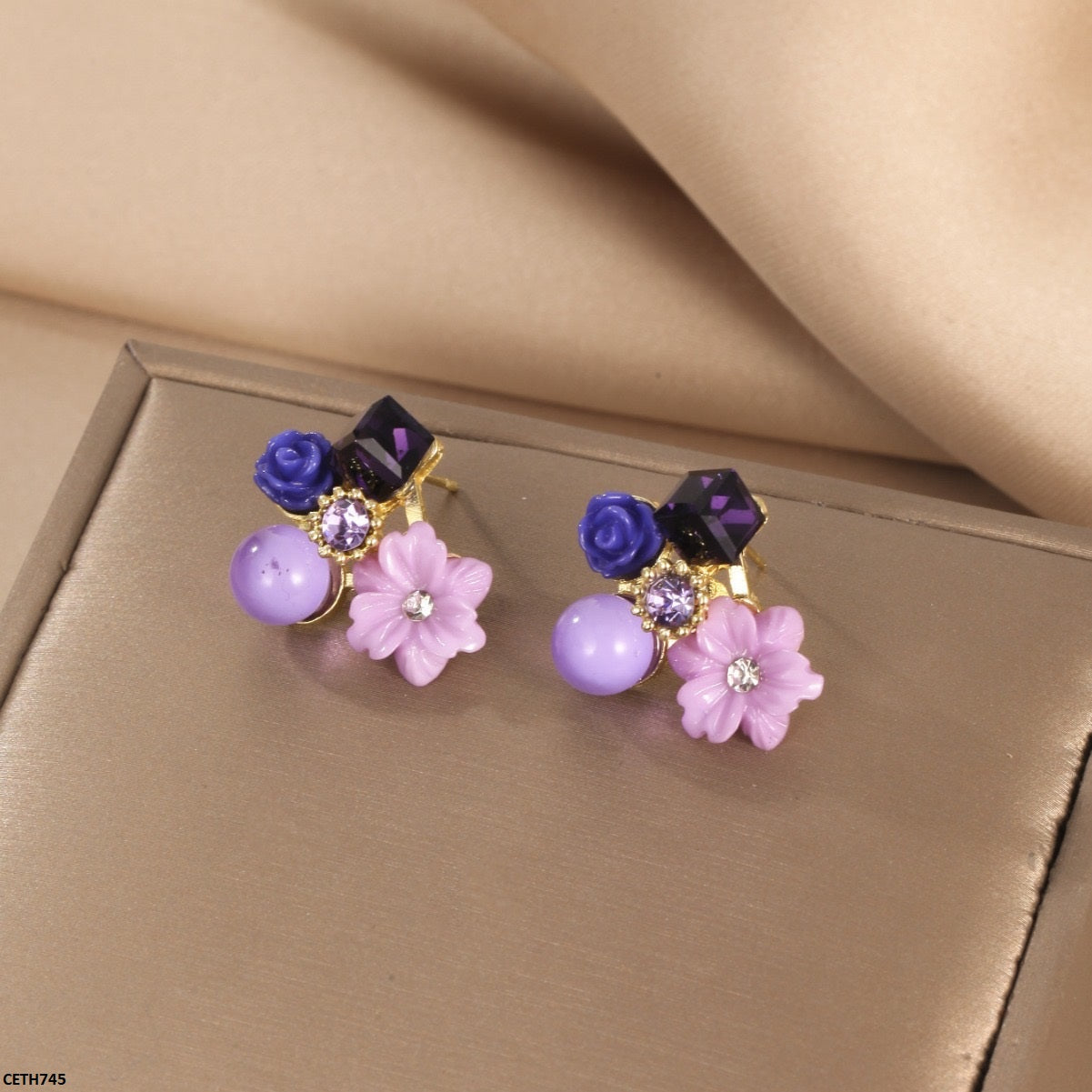 CETH745 JMN Rose Flower Tops Pair - CETH