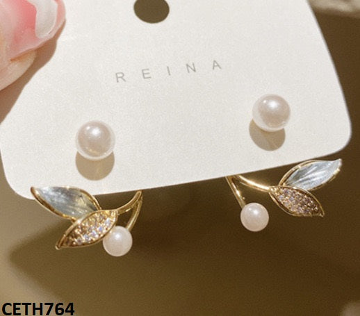 CETH764 LSH Double Leaf Pearl Tops Pair - CETH