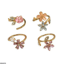 CRGH00785 YYE Flower 4 Midi Rings - CRGH
