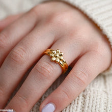 CRGH00803 NMS Stainless Steel Floral Flower Ring Adjustable - CRGH