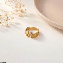CRGH00889  MOX Stainless Steel Layered Line Ring - CRGH