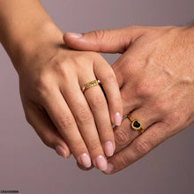 CRGH00896 MOX Stainless Steel Heart Love Couple Ring - CRGH