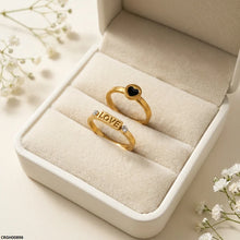 CRGH00896 MOX Stainless Steel Heart Love Couple Ring - CRGH