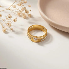 CRGH00917 MOX Stainless Steel Round Stone Ring - CRGH