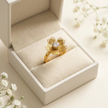CRGH00942 MOX Stainless Steel Flower Heart Ring - CRGH