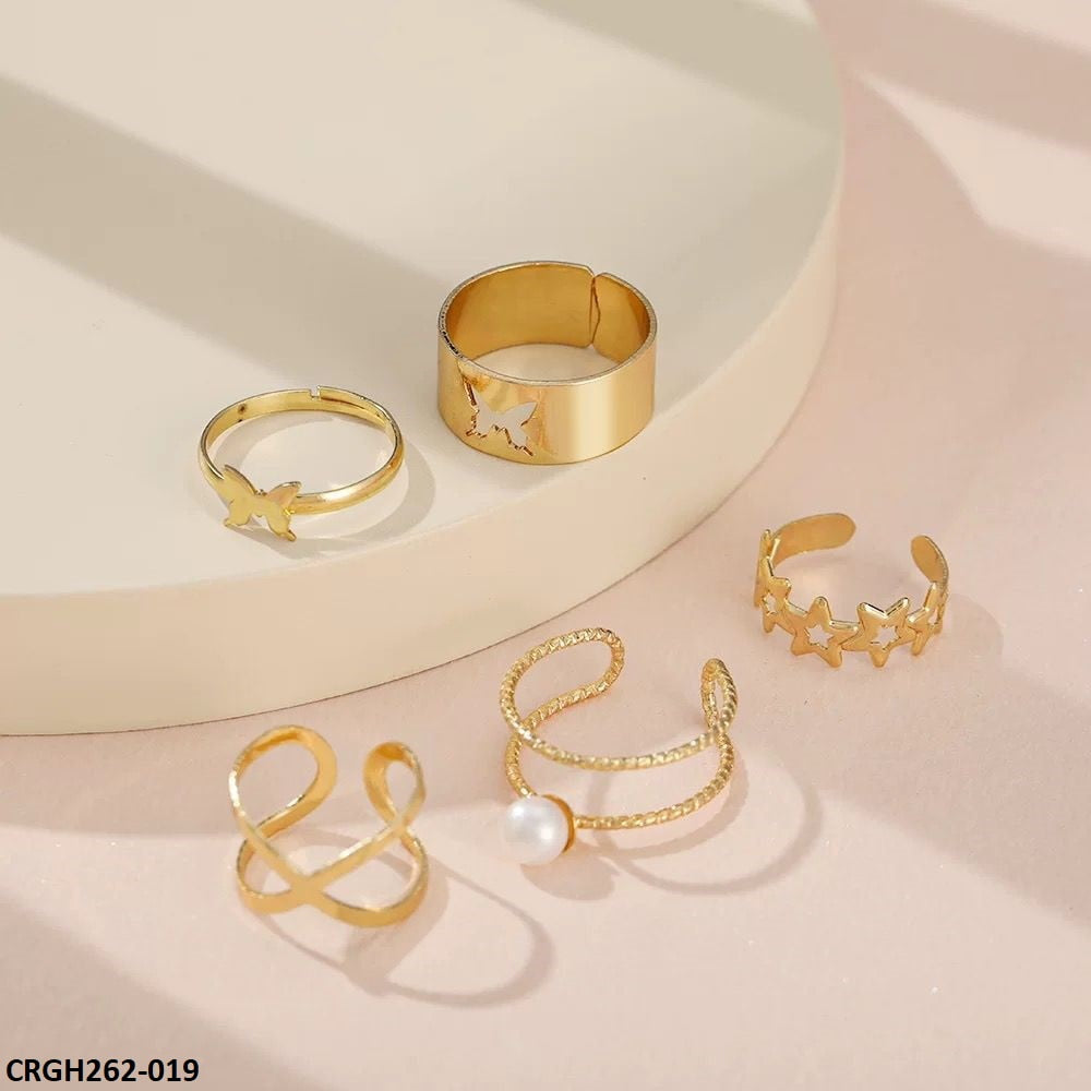 CRGH262 LSH Butterfly 5 Pcs Rings - CRGH