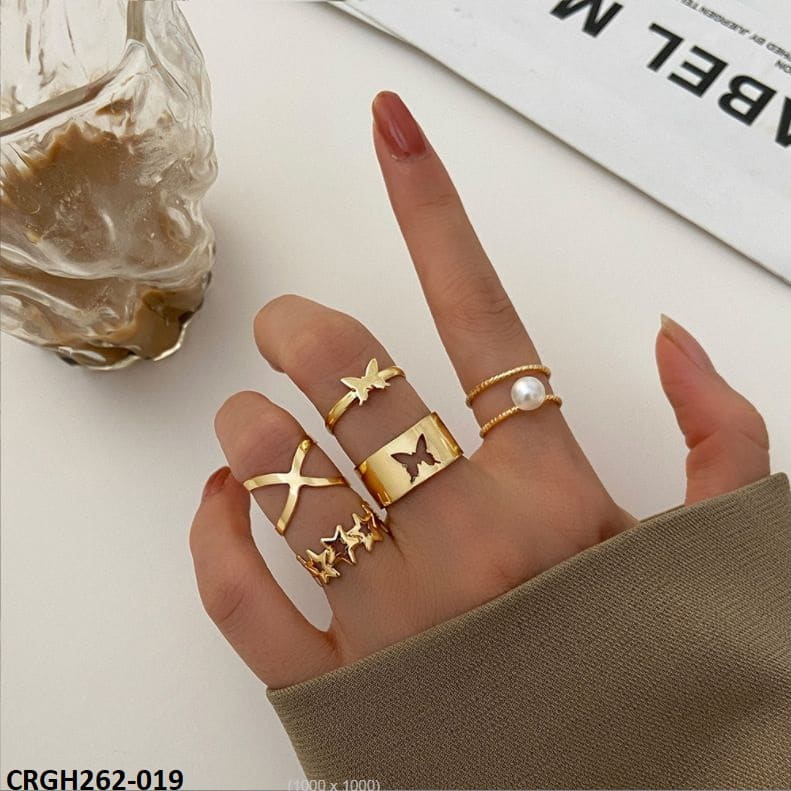 CRGH262 LSH Butterfly 5 Pcs Rings - CRGH
