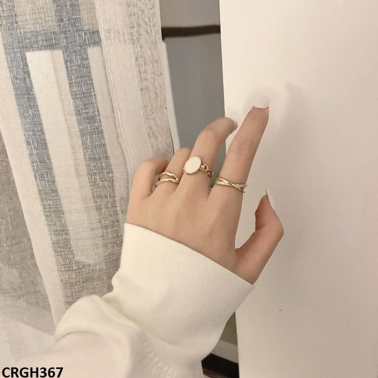 CRGH367 LSH 3 Painted Cuts Rings Adjustable - CRGH