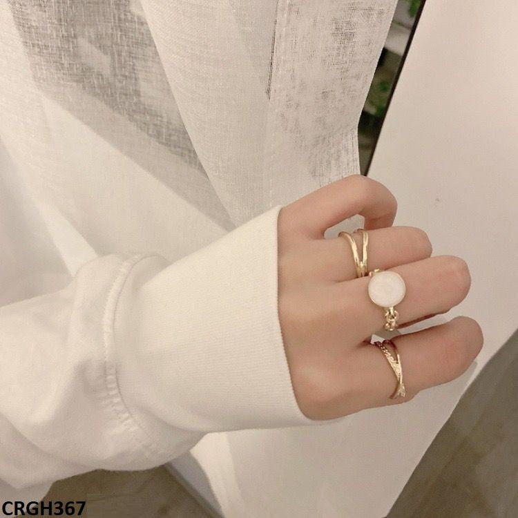 CRGH367 LSH 3 Painted Cuts Rings Adjustable - CRGH