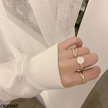 CRGH367 LSH 3 Painted Cuts Rings Adjustable - CRGH
