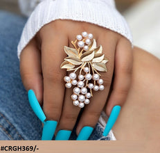 CRGH369 ZLX Leaf n Pearl Ring Adjustable - CRGH