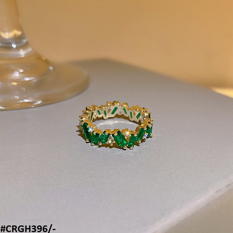 CRGH396 XST Greenish Baguette Ring 7 Size - CRGH