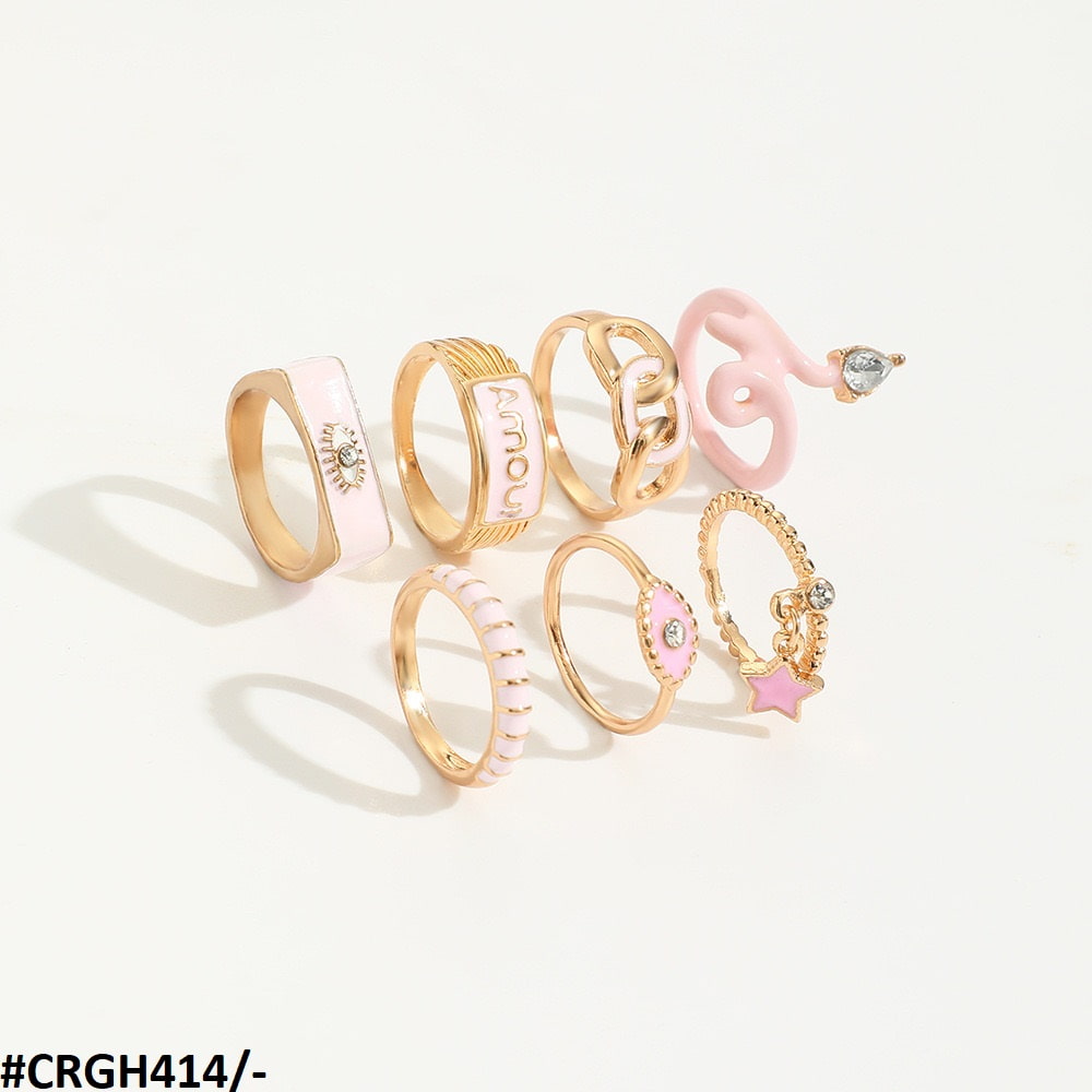 CRGH414 YPG Star/Eye 7 Midi Rings - CRGH