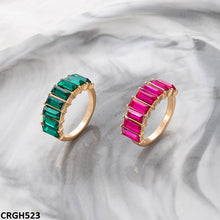 CRGH523 YYE Baguette Layered 7 Size Ring - CRGH