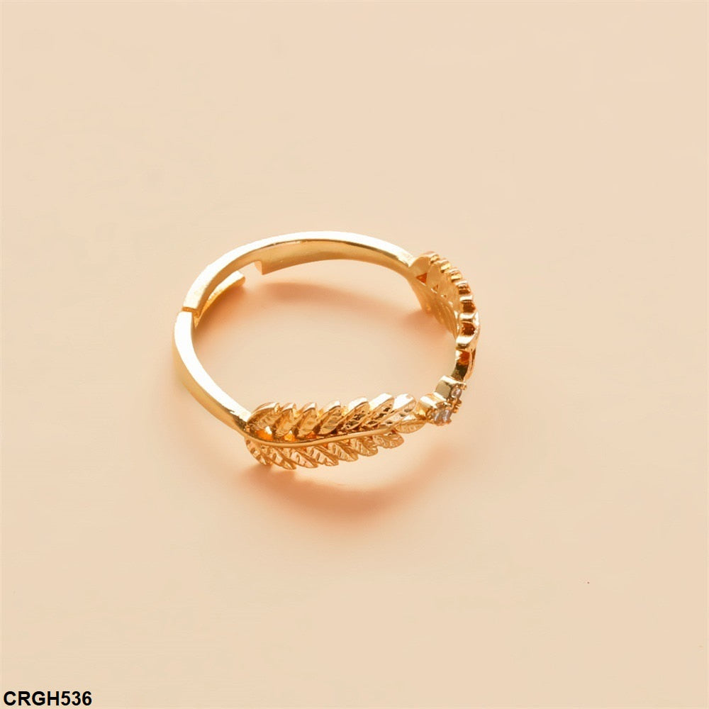 CRGH536 QWN Leaf Heart Ring Adjustable - CRGH