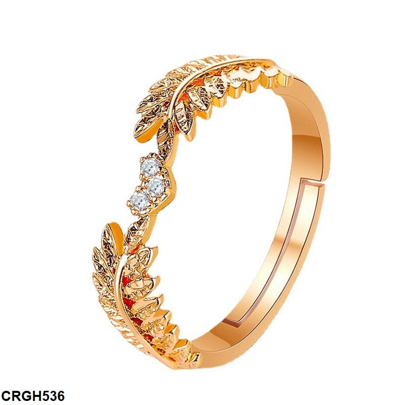 CRGH536 QWN Leaf Heart Ring Adjustable - CRGH