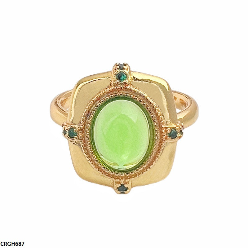 CRGH687 JJS Oval Stone Ring Adjustable - CRGH