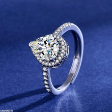 CRSH00750 JJF Sparkling Teardrop Adjustable Ring - CRSH