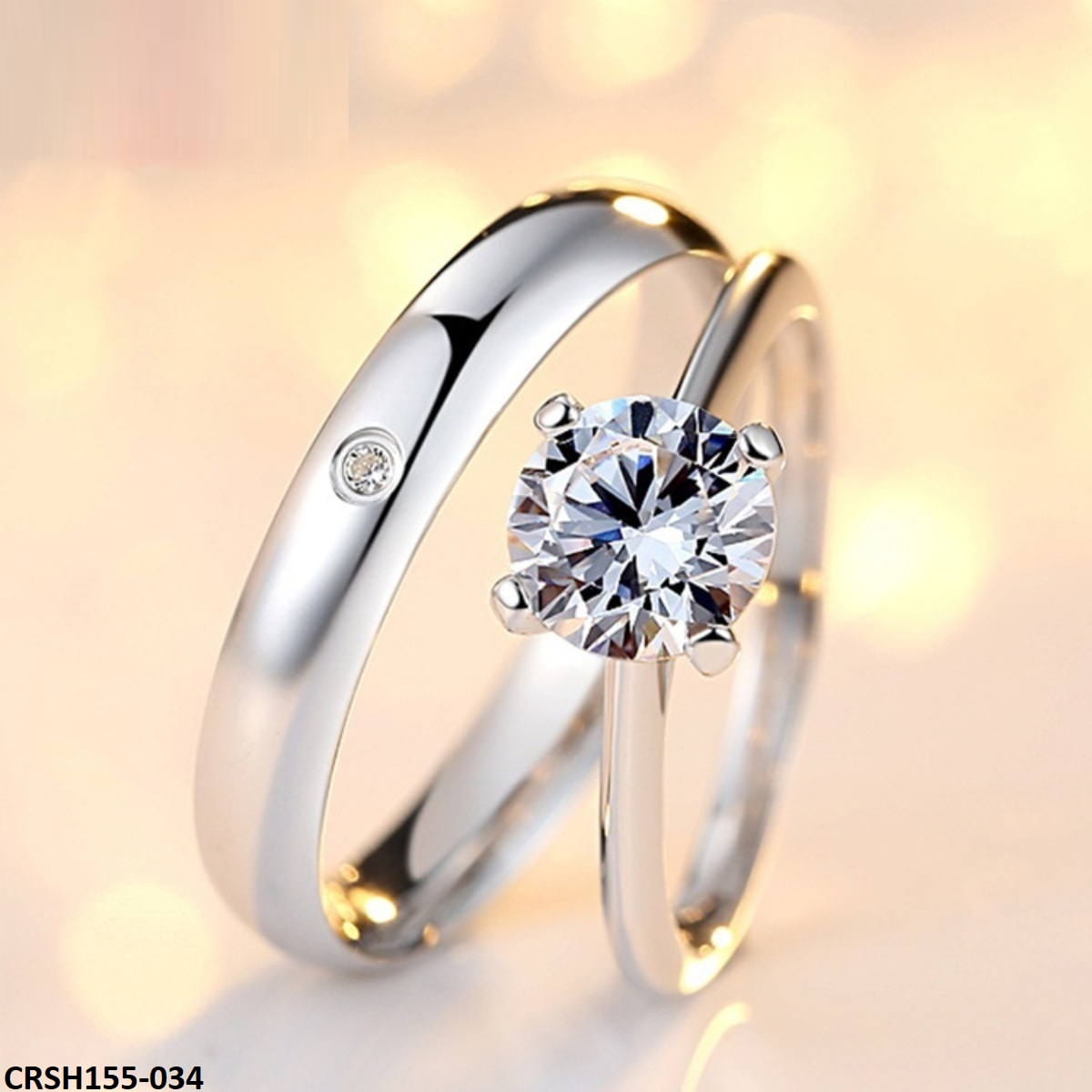 CRSH155 KRL Couple Ring Zircon Adjustable - CRSH