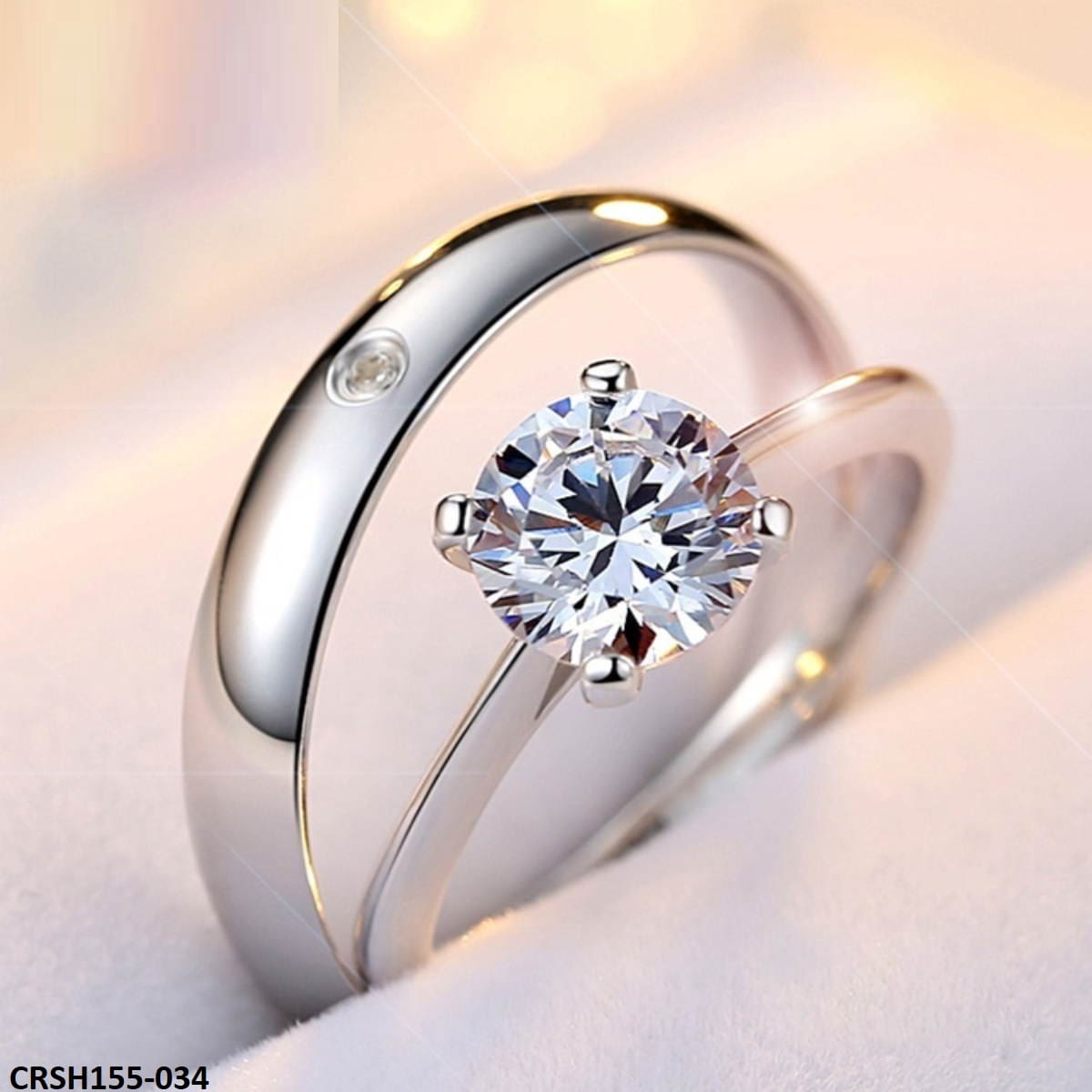 CRSH155 KRL Couple Ring Zircon Adjustable - CRSH