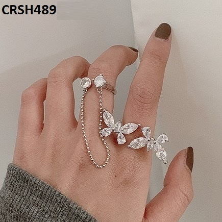 CRSH489 SGC Butterfly Twin Rings - CRSH