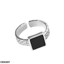 CRSH497 WNS Painted Black Square Ring Adjustable - CRSH