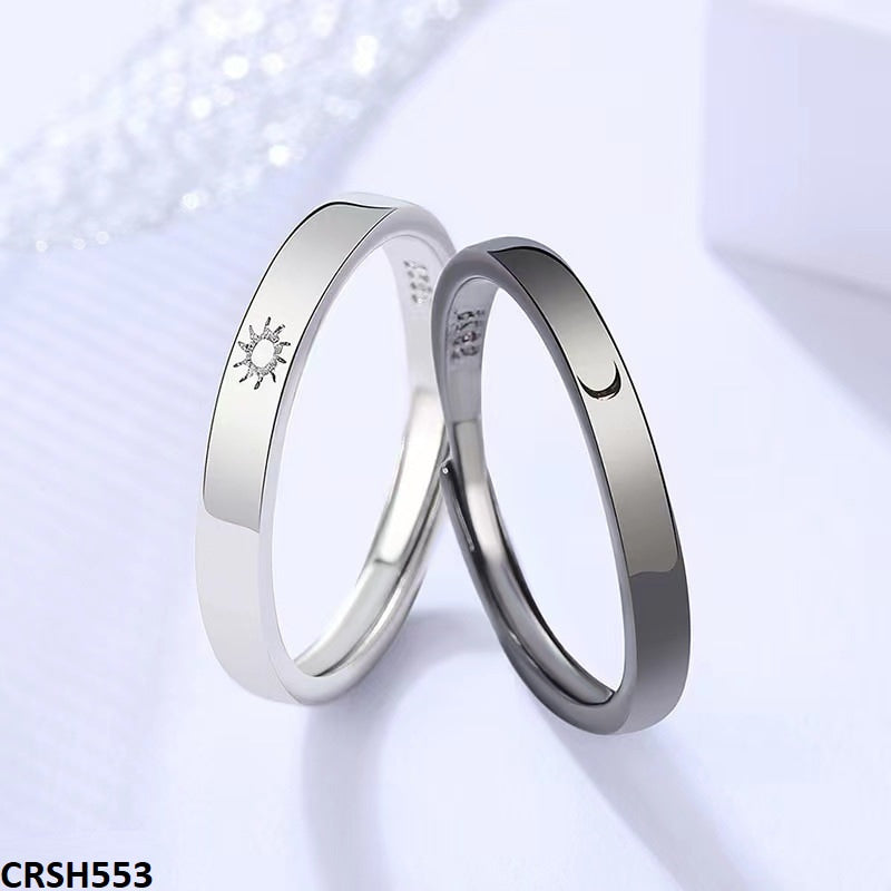 CRSH553 SGC Silver Tappered Couple Ring - CRSH