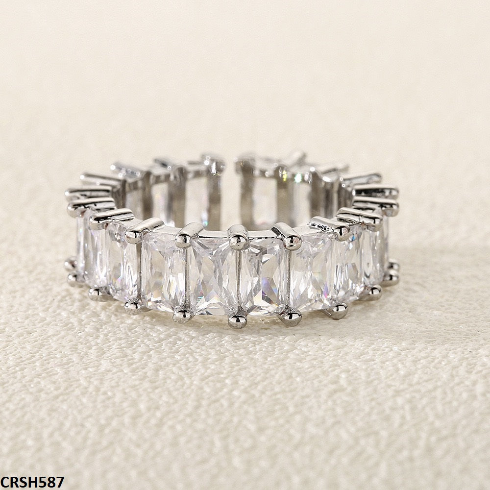 CRSH587 WKO White Baguette Link Ring - CRSH