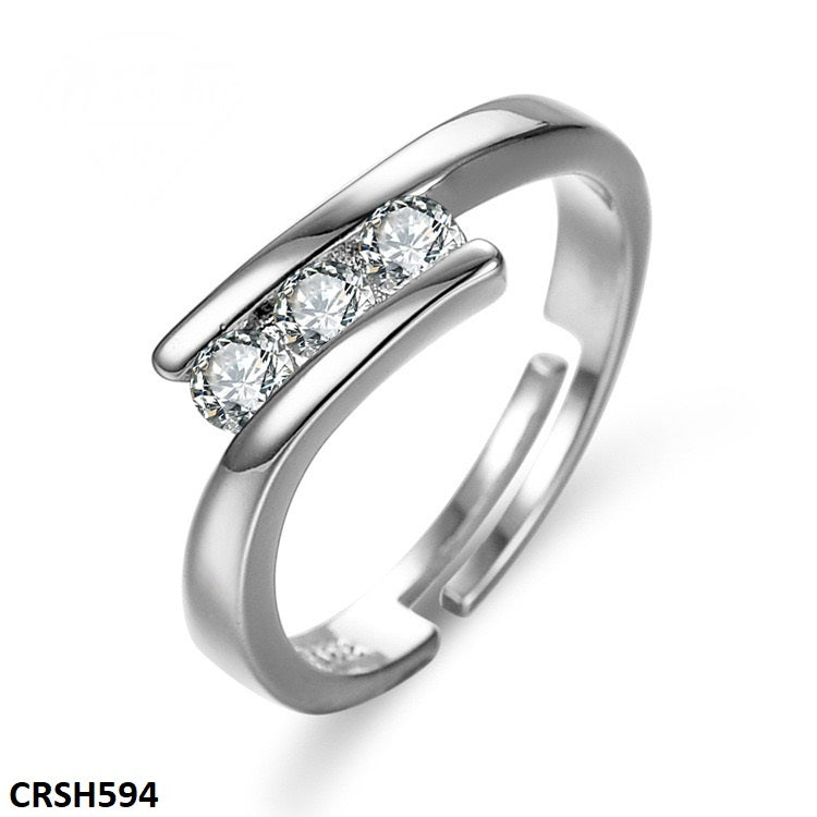 CRSH594 ZFQ Circle layered Cross Adjustable Ring - TRSH