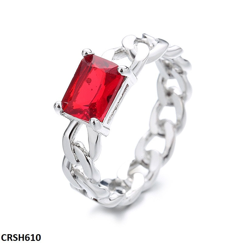 CRSH610 SZL Link Chain Square Ring - CRSH