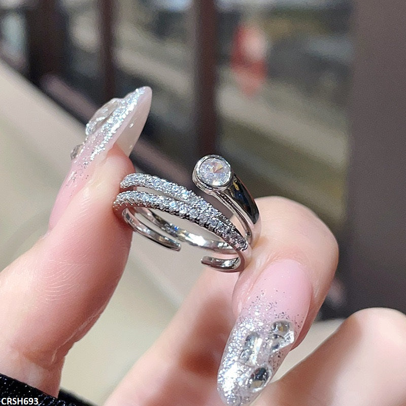 CRSH693 JJS Oval Stone  Round  Ring Adjustable- CRSH