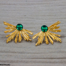 CETH114 YYE Peacock Leaft Studs - CETH