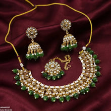 LNSH00227 ANI Round Flower Rajwari Necklace Set - LNSH