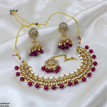 LNSH00234 ANI Tear Pearl Drop Rajwari Necklace Set - LNSH