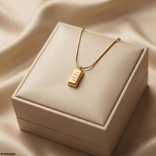 TPSH00830 ALQ Stainless Steel Gold Brick Pendant - TPSH