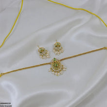 LNSH00219 ANI Tear/Oval Flower Pearl Drop South Indian Necklace Set - LNSH