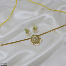 LNSH00225  ANI Flower Pearl Drop South Indian Necklace Set - LNSH