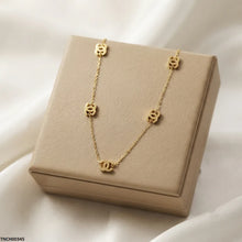 TNCH00345 ALQ Stainless Steel Double C Necklace - TNCH
