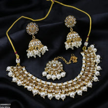 LNSH00227 ANI Round Flower Rajwari Necklace Set - LNSH
