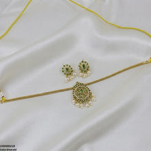 LNSH00218 ANI Multi Stone Pearl Drop South Indian Necklace Set - LNSH